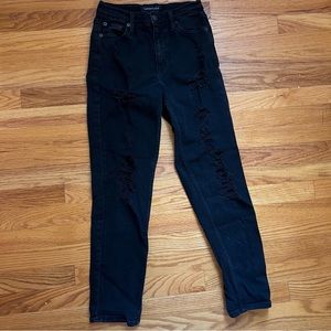 Aeropostale Black Ripped 90s Mom Straight Leg Jeans Size 0
